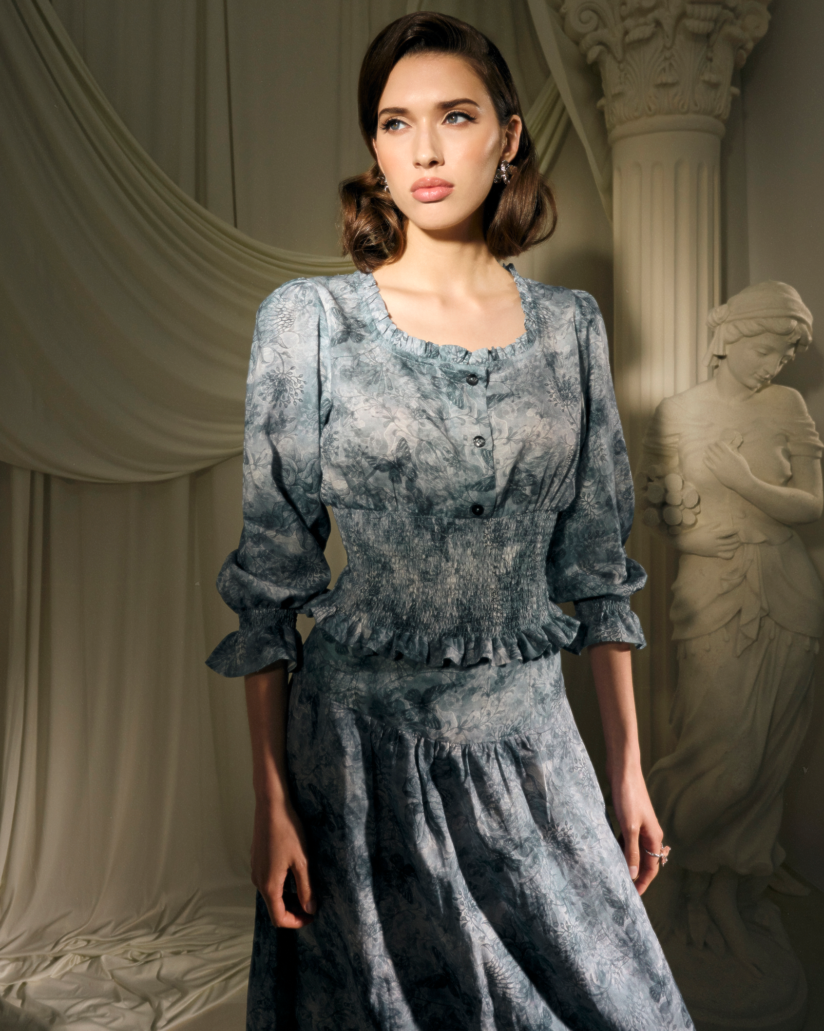 Butterfly Linen Skirt-Set